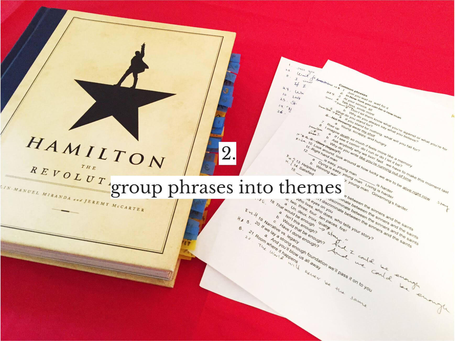 2. group phrases into themes